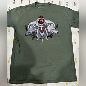 Men's Green Graphic T-Shirt Princess Mononoke Size M. EUC